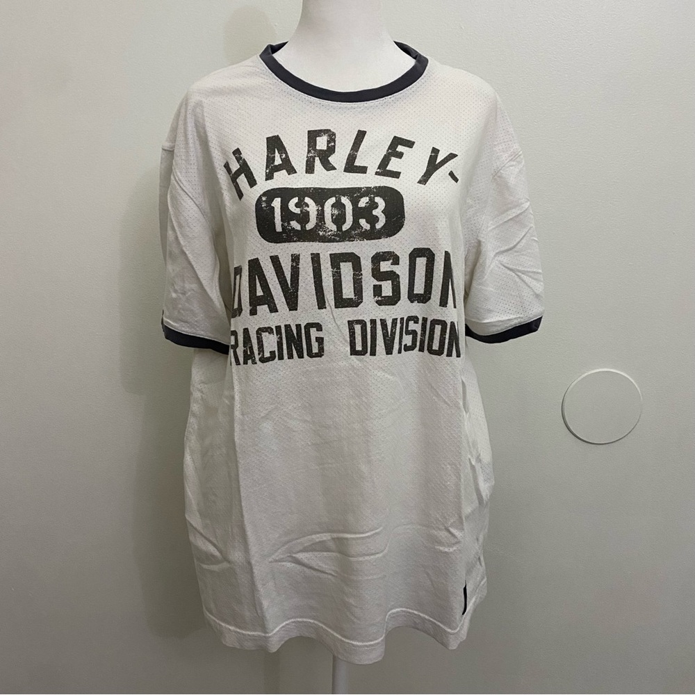 Harley-Davidson White and Black Racing Tee